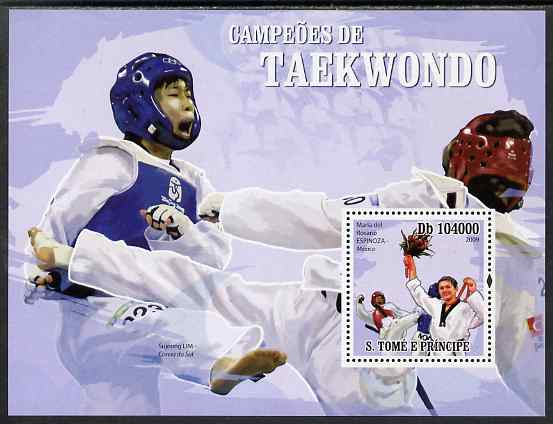 St Thomas & Prince Islands 2009 Taekwondo - Espinoza perf s/sheet unmounted mint, stamps on sport, stamps on martial arts, stamps on taekwondo