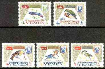 Yemen - Royalist 1965 Birds set of 5 unmounted mint, SG R72-76, stamps on birds, stamps on hoopoe, stamps on woodpecker, stamps on starling