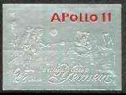 Yemen - Royalist 1969 Apollo 11 Moon Landing 28b imperf in silver foil, Mi 799B unmounted mint, stamps on space, stamps on moon