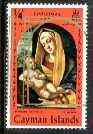 Cayman Islands 1969 Christmas 1/4c (Virgin & Child by Vivarini with orange-red frame) unmounted mint with superb 4.5mm shift of gold to right (SG 253var), stamps on christmas, stamps on arts