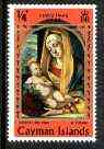 Cayman Islands 1969 Christmas 1/4c (Virgin & Child by Vivarini with orange-red frame) unmounted mint with fine 2mm upward shift of blue (SG 253var), stamps on christmas, stamps on arts