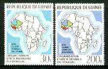 Guinea - Conakry 1970 River Riparian States set of 2 unmounted mint, SG 717-18, Mi 559-60*, stamps on , stamps on  stamps on rivers, stamps on maps