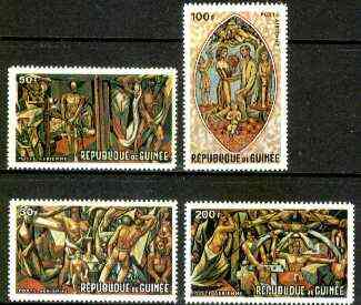 Guinea - Conakry 1967 Venettis World of Tomorrow Mural set of 4 unmounted mint, SG 623-26, MI 457-60*, stamps on arts, stamps on sc-fi