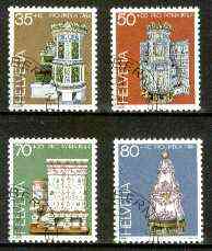Switzerland 1984 Pro Patria - Tiled Stoves set of 4 superb cds used, SG 1070-73*, stamps on tiles, stamps on ceramics, stamps on energy