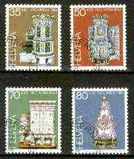 Switzerland 1984 Pro Patria - Tiled Stoves set of 4 superb cds used, SG 1070-73*, stamps on , stamps on  stamps on tiles, stamps on ceramics, stamps on energy