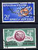 South Africa 1965 ITU Centenary set of 2 very fine used SG 258-9, stamps on communications, stamps on  itu , stamps on 
