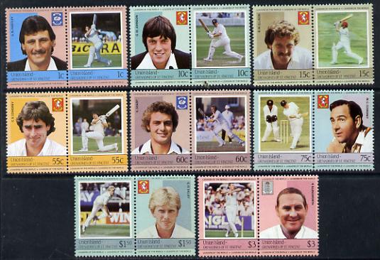 St Vincent - Union Island 1984 Cricket (Leaders of the World) set of 16 unmounted mint, stamps on , stamps on  stamps on cricket, stamps on sport