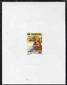 Senegal 1984 S.O.S Childrens Village de-luxe die proof of 95f on sunken card as SG 783, stamps on children, stamps on costumes