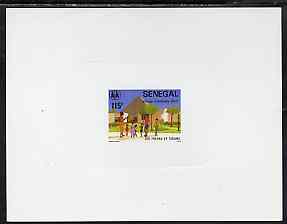 Senegal 1984 S.O.S Children's Village de-luxe die proof of 115f on sunken card as SG 784, stamps on children, stamps on 