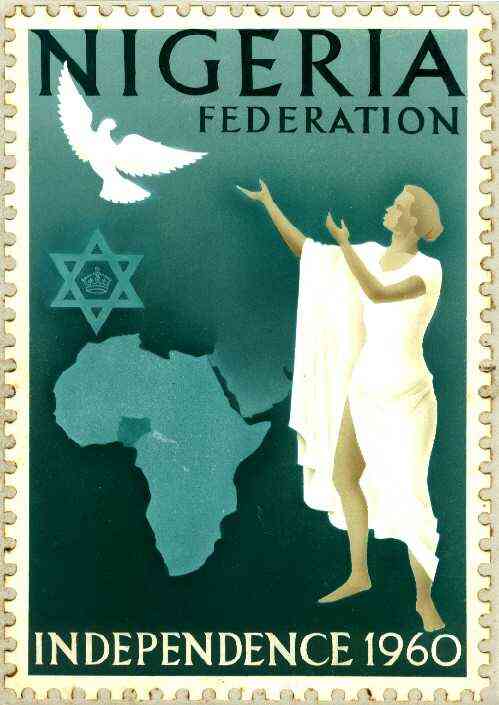 Nigeria 1960 Independence - original hand-painted artwork (undenominated) showing robed woman, dove, six-pointed star and map of Africa, possibly by M Goaman on card 150 ..., stamps on judaism, stamps on maps, stamps on dove, stamps on judaica