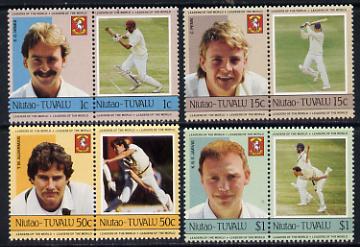 Tuvalu - Niutao 1985 Cricketers (Leaders of the World) set of 8 unmounted mint, stamps on , stamps on  stamps on cricket  sport