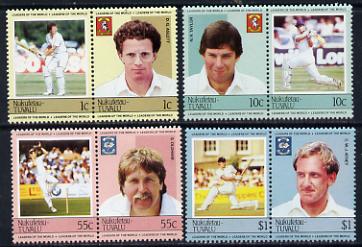 Tuvalu - Nukufetau 1985 Cricketers (Leaders of the World) set of 8 unmounted mint, stamps on cricket  sport