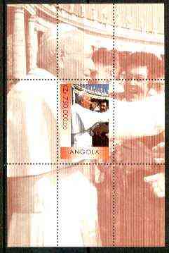Angola 1999 Great People of the 20th Century - The Pope souvenir sheet unmounted mint, stamps on personalities, stamps on pope, stamps on millennium