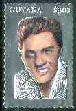 Guyana 1995 Elvis Presley 60th Birthday $300 embossed in silver foil (perf) unmounted mint, stamps on music, stamps on personalities, stamps on elvis, stamps on entertainments, stamps on films, stamps on cinema