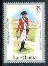 St Lucia 1984-89 Military Uniforms 35c (Officer, 54th Regiment) wmk'd Post Office with 1984 imprint date unmounted mint, SG 802 (gutter pairs & blocks pro rata), stamps on militaria, stamps on uniforms