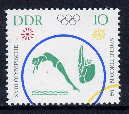 Germany - East 1964 Diving 10pf from Tokyo Olympic Games set unmounted mint, SG E760, stamps on 
