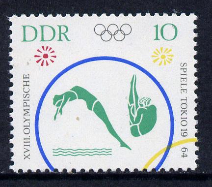 Germany - East 1964 Diving 10pf from Tokyo Olympic Games set unmounted mint, SG E760, stamps on , stamps on  stamps on germany - east 1964 diving 10pf from tokyo olympic games set unmounted mint, stamps on  stamps on  sg e760