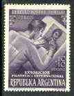 Argentine Republic 1951 Stamp Designer 10c+10c from Philatelic Exhibition set, unmounted mint SG 820*, stamps on , stamps on  stamps on arts, stamps on stamp exhibitions, stamps on stamp on stamp, stamps on  stamps on stamponstamp