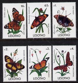 Lesotho 1990 Butterflies six values (16s & 65s to 4M) unmounted mint SG 950 & 952-6, stamps on , stamps on  stamps on butterflies