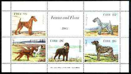 Ireland 1983 Irish Dogs m/sheet unmounted mint, SG MS 563, stamps on dogs, stamps on terrier, stamps on wolfhound, stamps on spaniel, stamps on setter