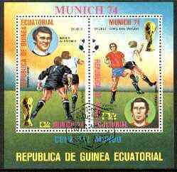 Equatorial Guinea 1974 Football World Cup m/sheet (Germany) fine cto used, Mi BL 107, stamps on football, stamps on sport