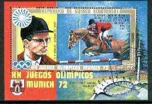 Equatorial Guinea 1972 Munich Olympics (H G Winkler) perf m/sheet fine cto used, Mi BL 13, stamps on , stamps on  stamps on olympics, stamps on horses, stamps on show jumping