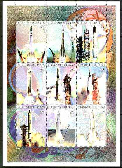 Senegal 1999 Space Travel perf sheetlet containing 9 values, unmounted mint, stamps on , stamps on  stamps on space