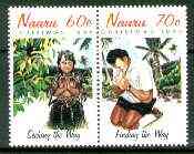 Nauru 1995 Christmas se-tenant pair unmounted mint, SG 446a, stamps on christmas