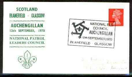 Great Britain 1970 Commemorative cover for Auchengillan National Patrol Leaders Council with special illustrated cancel, stamps on , stamps on  stamps on scouts