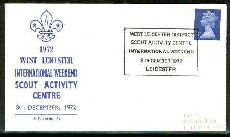 Great Britain 1972 Commemorative cover for West Leicester International Weekend with special cancel, stamps on , stamps on  stamps on scouts