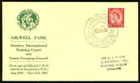 Great Britain 1961 Commemorative cover for Gilwell Park Int Training Centre with special illustrated 