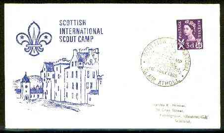 Great Britain 1968 Commemorative cover for Scottish International Scout Camp with special illustrated 'first day' cancel, stamps on , stamps on  stamps on scouts, stamps on  stamps on scots, stamps on  stamps on scotland