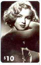 Telephone Card - Marilyn Monroe $10 phone card (B & W in evening dress) by LDC (France) limited edition of just 1,000, stamps on , stamps on  stamps on films, stamps on cinema, stamps on entertainments, stamps on music, stamps on personalities, stamps on marilyn monroe