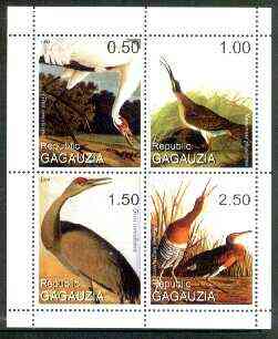 Gagauzia Republic 1999 John Audubon Birds perf sheetlet containing 4 values unmounted mint, stamps on , stamps on  stamps on birds, stamps on audubon