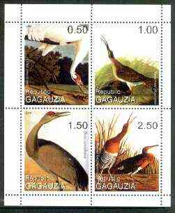 Gagauzia Republic 1999 John Audubon Birds perf sheetlet containing 4 values unmounted mint, stamps on birds, stamps on audubon