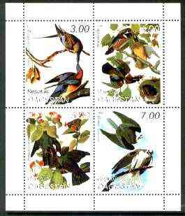 Dagestan Republic 1999 John Audubon Birds #1 perf sheetlet containing 4 values unmounted mint, stamps on , stamps on  stamps on birds, stamps on audubon
