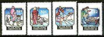 Cinderella - Hutt River Province 1988 Christmas unmounted mint set of 4 (Nativity Scenes), stamps on christmas