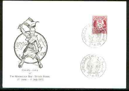 Norway 1970 Commemorative card for Speidarleiren Frde County Scout Camp with special illustrated cancel, stamps on scouts
