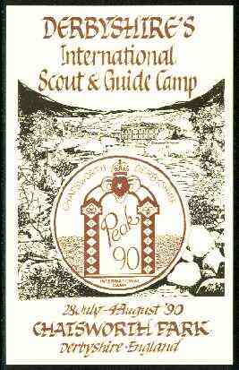 Great Britain 1990 Chatsworth Park illustrated postcard for Derbyshire's Int Scout & Guide Camp, unused and pristine, stamps on , stamps on  stamps on scouts, stamps on guides