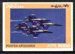 Afghanistan 1999 Modern Jets imperf m/sheet unmounted mint, stamps on , stamps on  stamps on aviation