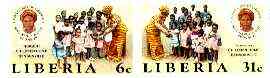 Liberia 1984 Children's Home set of 2 imperf from limited printing, unmounted mint SG 1595-96, stamps on , stamps on  stamps on children