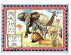 Liberia 1984 African Animals 35c (from OAU set) imperf from limited printing, unmounted mint SG 1377, stamps on , stamps on  stamps on animals, stamps on elephants, stamps on zebras, stamps on giraffes, stamps on lion, stamps on cats, stamps on  stamps on zebra