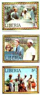 Liberia 1978 Visit by President Carter set of 3 imperf from limited printing, unmounted mint SG 1353-55, stamps on , stamps on  stamps on americana, stamps on 