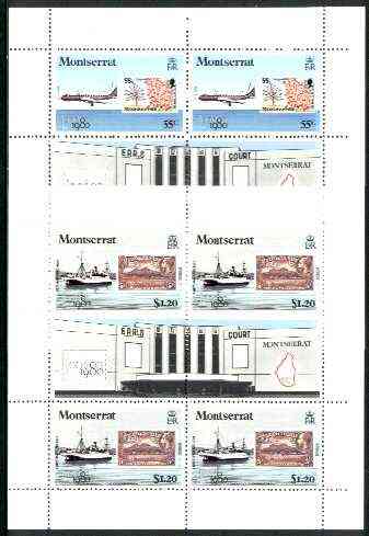 Montserrat 1980 'London 1980' Stamp Exhibition set of 6 unmounted mint, SG 460-65, stamps on , stamps on  stamps on stamp on stamp, stamps on  stamps on aviation, stamps on  stamps on stamp, stamps on  stamps on exhibitions, stamps on  stamps on ships, stamps on  stamps on stamponstamp