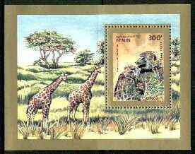 Benin 1995 Primates (Apes & Giraffes) perf m/sheet unmounted mint, SG MS 1297, stamps on , stamps on  stamps on animals, stamps on apes, stamps on giraffes