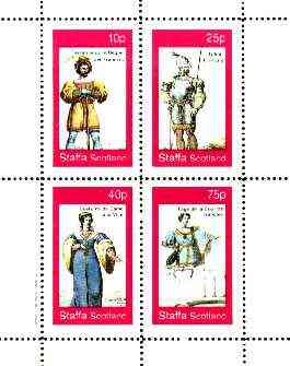 Staffa 1982 French Revolution Costumes #01 perf sheet containing set of 4 values unmounted mint, stamps on , stamps on  stamps on costumes, stamps on  stamps on militaria, stamps on  stamps on revolutions