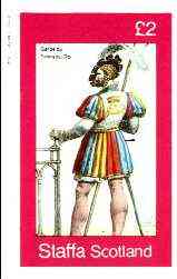 Staffa 1982 French Revolution Costumes #01 imperf deluxe sheet (£2 value, Garde du Talais du Roi) unmounted mint, stamps on costumes, stamps on militaria, stamps on revolutions