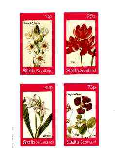 Staffa 1982 Flowers #33 (Star of Bethlehem, Ixia, Babiana & Virgins Bower) imperf set of 4 values unmounted mint, stamps on flowers