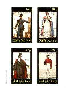 Staffa 1982 French Revolution Costumes #03 imperf sheet containing set of 4 values unmounted mint, stamps on costumes, stamps on militaria, stamps on revolutions