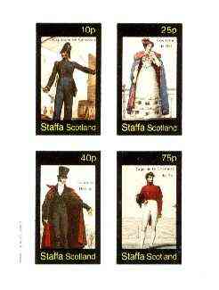 Staffa 1982 French Revolution Costumes #03 imperf sheet containing set of 4 values unmounted mint, stamps on , stamps on  stamps on costumes, stamps on militaria, stamps on  stamps on revolutions